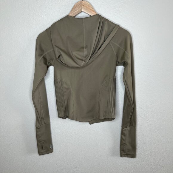 Free People Movement Olive Green Playin for Keeps Zip-Up Jacket XS - Picture 5 of 9